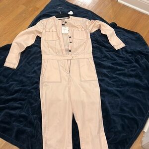 Pink Denim Jumpsuit